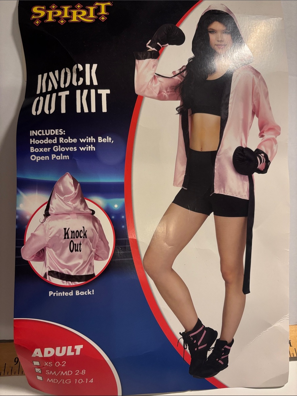Spirit Pink and Black Hooded Boxing Robe Costume